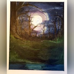 Paints, sketches on canvas, watercolor paper,